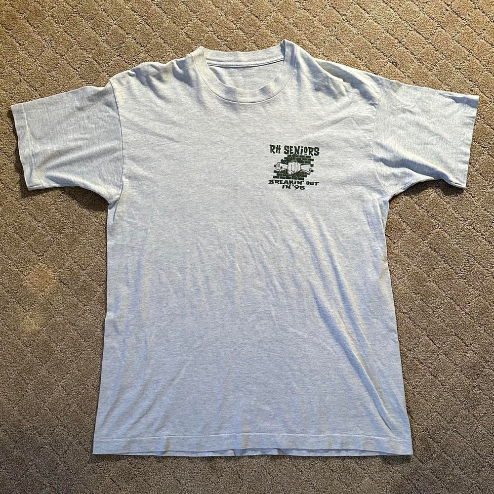 Vintage Single Stitched 90s Seniors Tee Grey Size XL